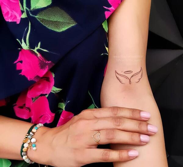 عکس تاتو بال فرشته روی دست