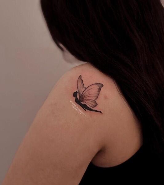 عکس تاتو بال فرشته پشت گردن