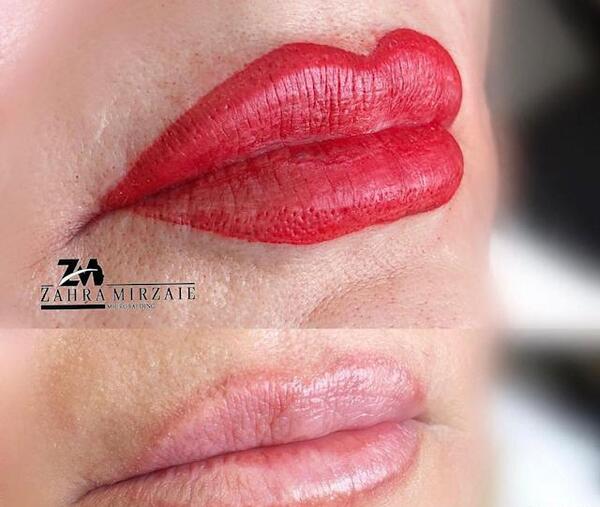 عکس تاتو طرح لب قرمز