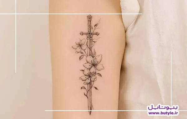 عکس تاتو شمشیر ساده