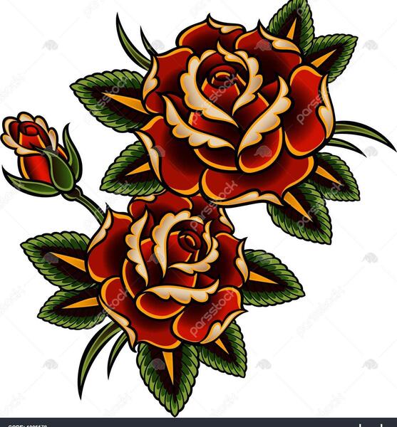 عکس تاتو سه بعدی گل