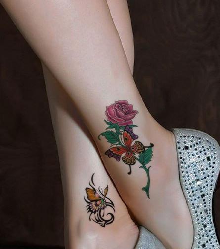 عکس تاتو ژاپنی رنگی پا