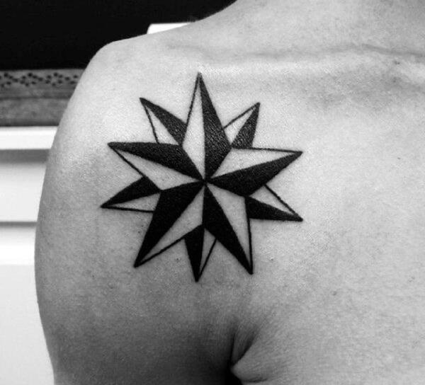 عکس تاتو ستاره روی گردن مردانه