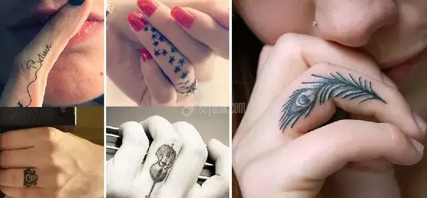عکس تاتو دخترانه روی انگشت دست