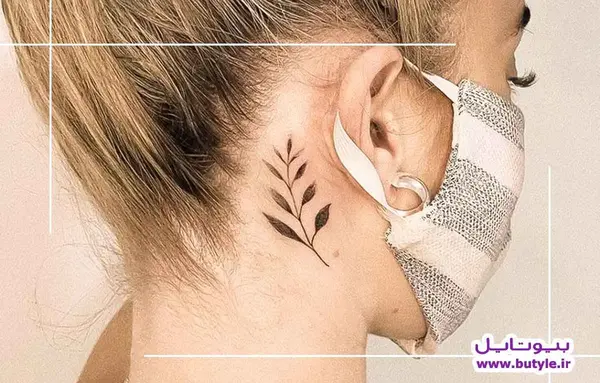 عکس تاتو روی گردن زنانه