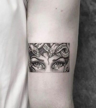 عکس تاتو خطی چهره