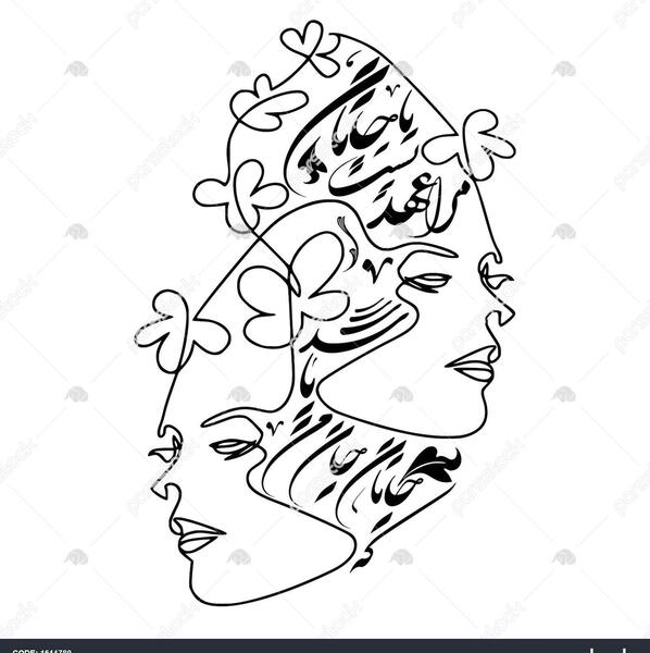 عکس تاتو خطی چهره