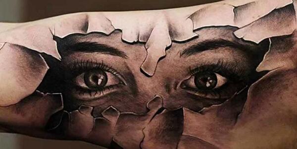 عکس تاتو چهره روی بدن