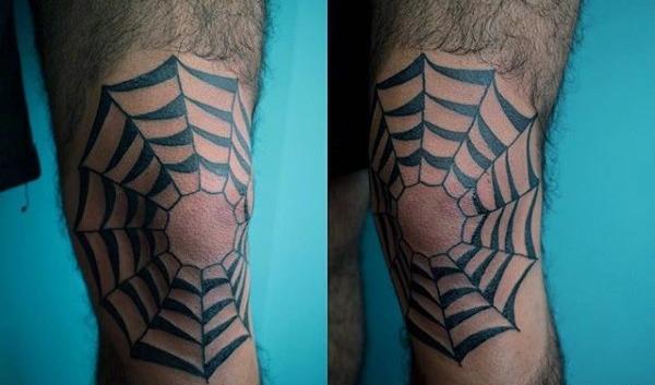 عکس تاتو تار عنکبوت روی گردن