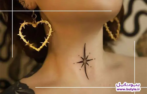 عکس تاتو تاج روی گردن