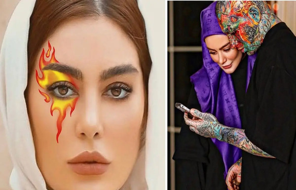عکس تتو تتلو روی دست سحر قریشی