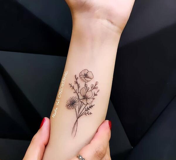 عکس تاتو پر روی مچ دست