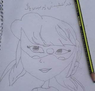 عکس آموزش گام به گام نقاشی دختر کفشدوزکی