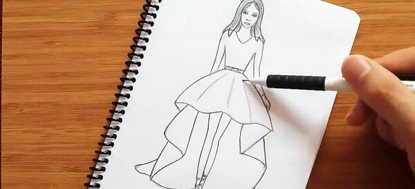 عکس آموزش نقاشی دختر فانتزی زیبا آسان