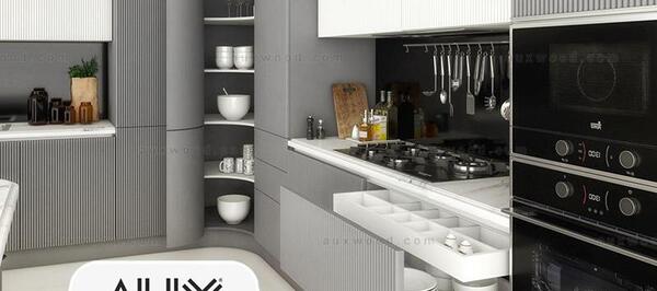 عکس کابینت سفید نقره ای