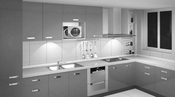 عکس کابینت سفید نقره ای