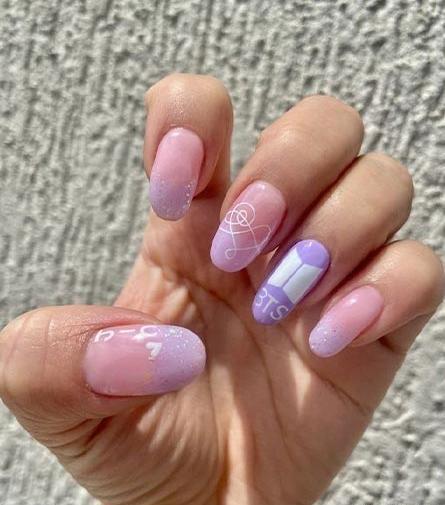 عکس ناخن ژلیش دخترانه بی تی اس