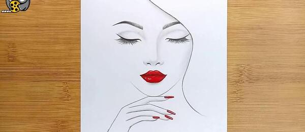 عکس نقاشی دختر بامزه آسان