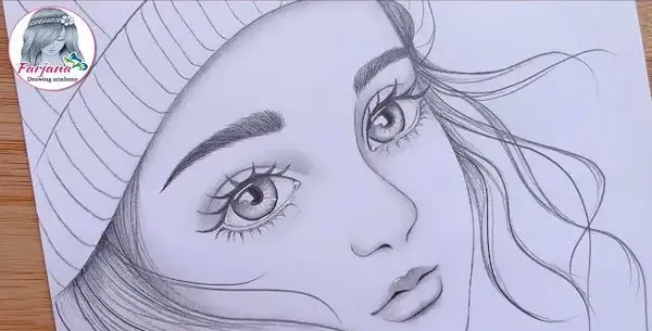 عکس نقاشی دختر چهره اسان