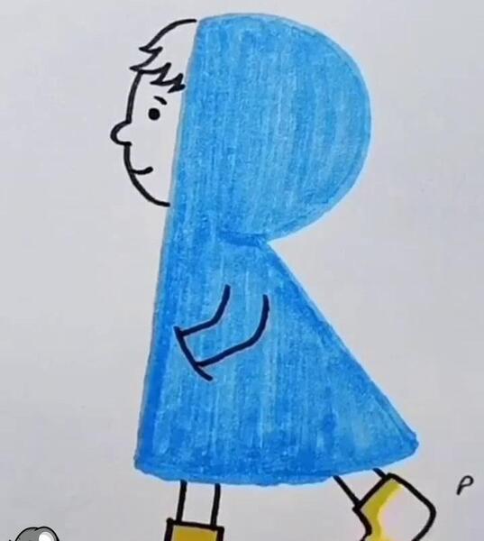 عکس نقاشی دختر چتری دار