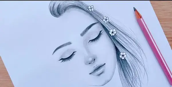 عکس نقاشی دختر با چشم بسته