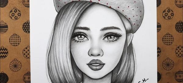 عکس نقاشی چهره دختر حرفه ای