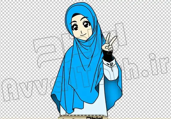 عکس نقاشی دختر حجاب دار فانتزی