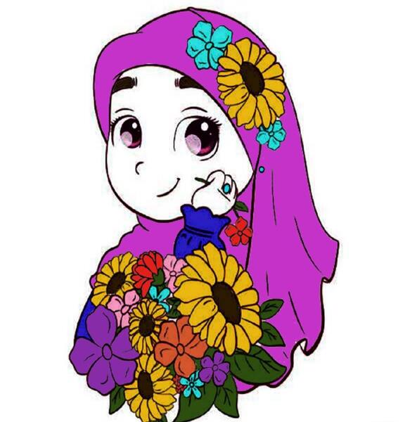 عکس نقاشی دختر حجابی زیبا