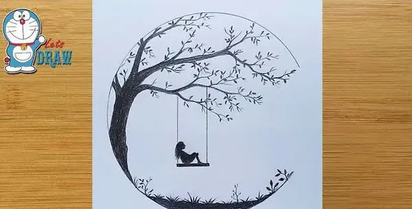 عکس نقاشی یک دختر خیلی زیبا