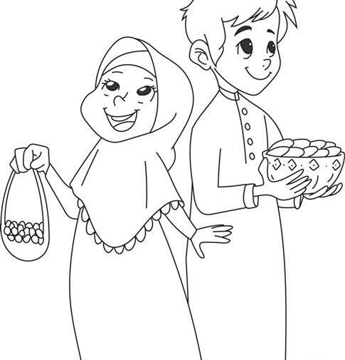 عکس نقاشی دختر و پسر خوشحال
