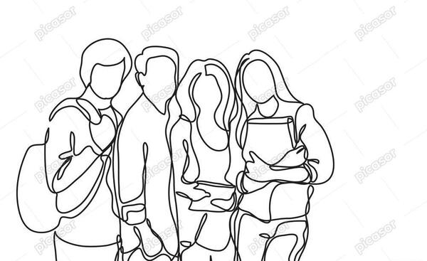 عکس نقاشی دختر و پسر خوشحال