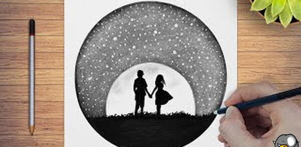 عکس نقاشی دختر در طبیعت آسان