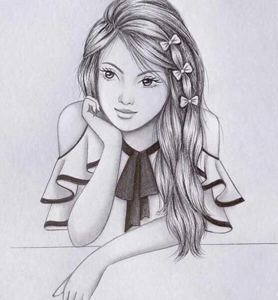 عکس نقاشی دختر دخترانه جدید