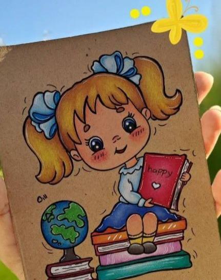 عکس نقاشی دختر بچه در حال کتاب خواندن