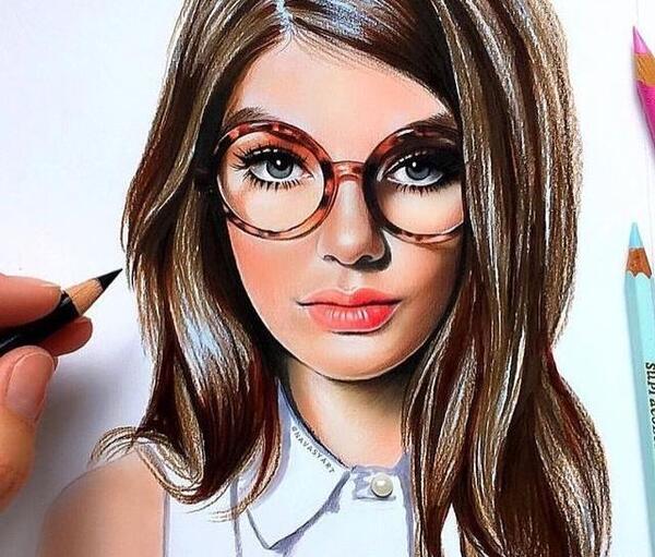 عکس نقاشی دختر رنگی زیبا