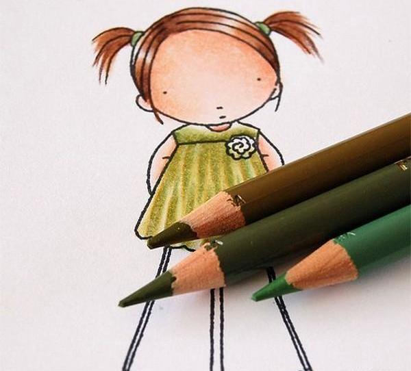 عکس نقاشی دختر رنگی فانتزی