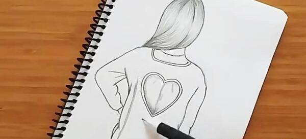 عکس نقاشی دختر راحت و آسان