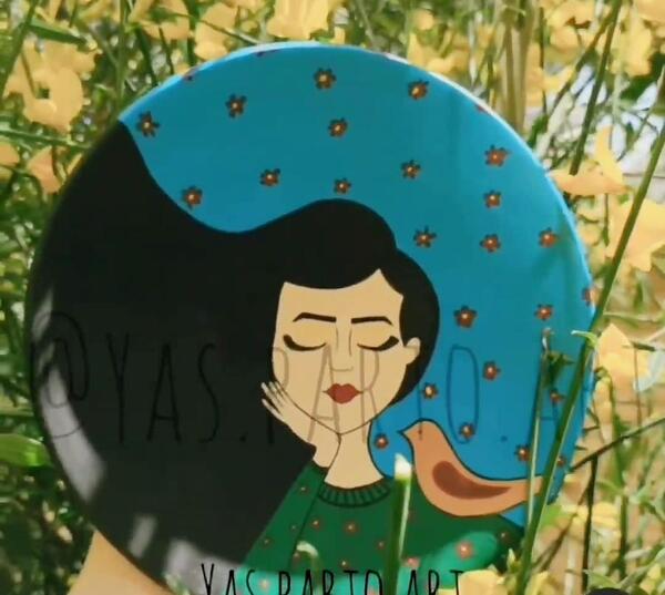 عکس نقاشی دختر برای روی سفال