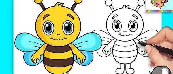 عکس نقاشی دختر زنبوری آسان