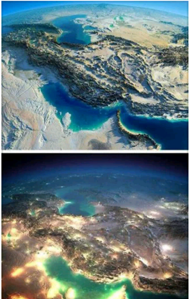 عکس ماهواره ای ایران در شب