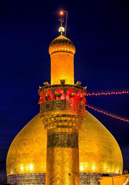 عکس حرم امام علی با متن