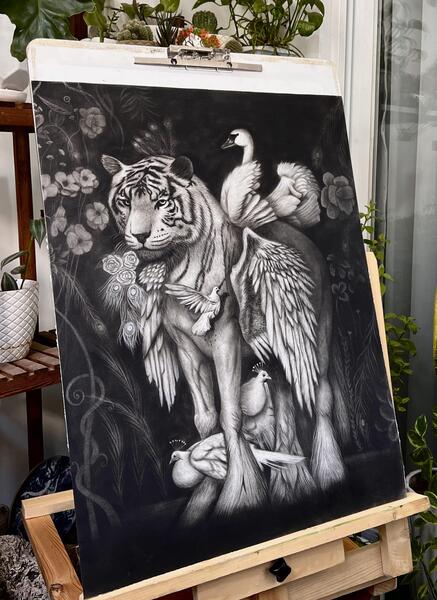 عکس ببر برای طراحی سیاه قلم