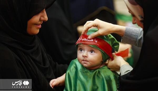 عکس بچه با لباس علی اصغر