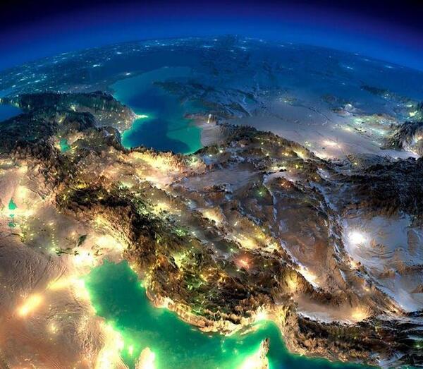 عکس ماهواره ای از ایران در شب