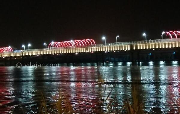 عکس پل اهواز در شب