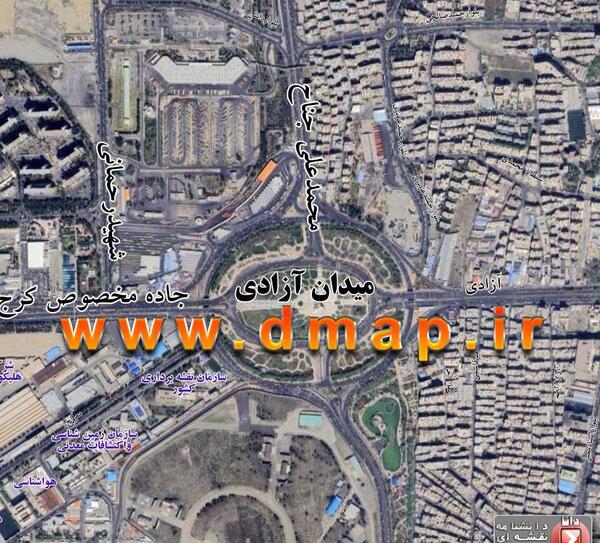 عکس هوایی میدان ازادی
