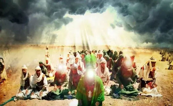عکس امام حسین در حال نماز خواندن