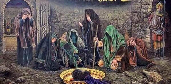 عکس حضرت رقیه در آغوش امام حسین
