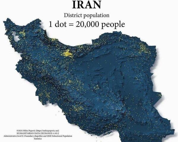 عکس تراکم جمعیت ایران
