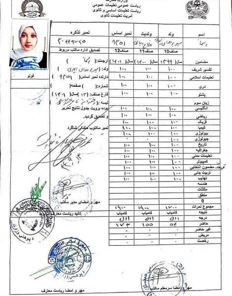 عکس تذکره الکترونیکی افغانستان